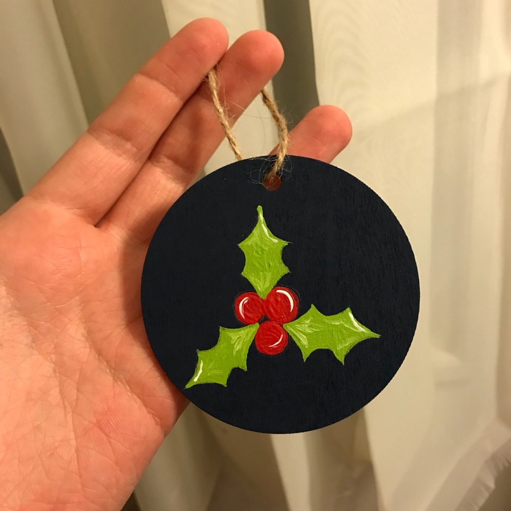 Holly Christmas ornament